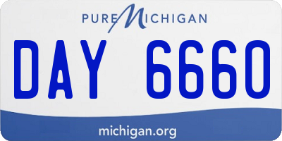 MI license plate DAY6660