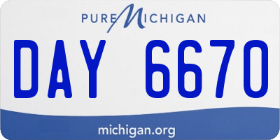 MI license plate DAY6670