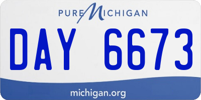 MI license plate DAY6673