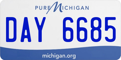 MI license plate DAY6685