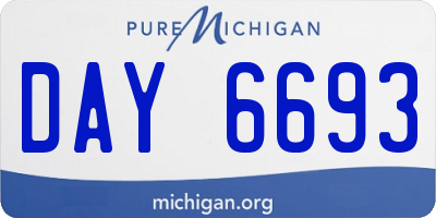 MI license plate DAY6693