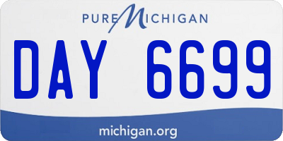 MI license plate DAY6699