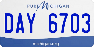 MI license plate DAY6703