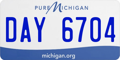 MI license plate DAY6704