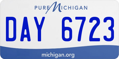 MI license plate DAY6723