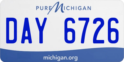 MI license plate DAY6726