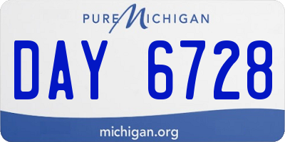 MI license plate DAY6728