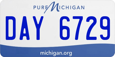 MI license plate DAY6729