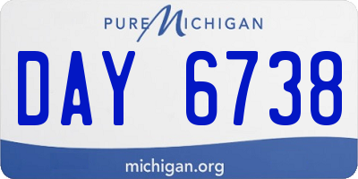 MI license plate DAY6738