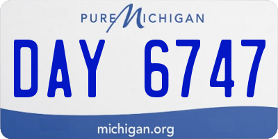 MI license plate DAY6747