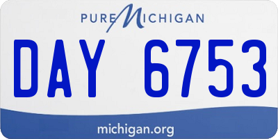 MI license plate DAY6753