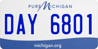 MI license plate DAY6801