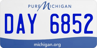 MI license plate DAY6852