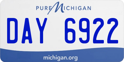 MI license plate DAY6922