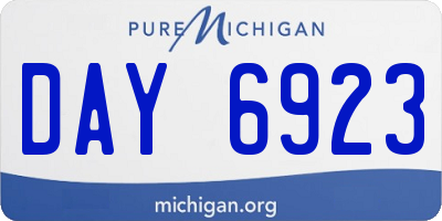 MI license plate DAY6923