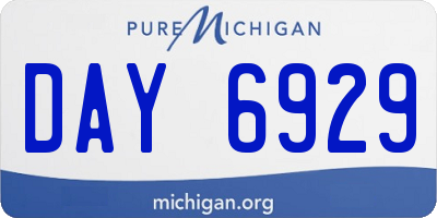 MI license plate DAY6929