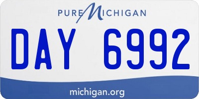 MI license plate DAY6992