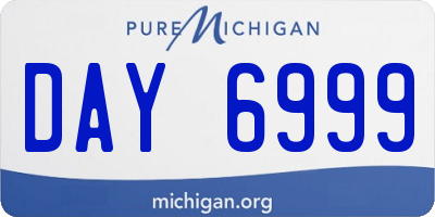 MI license plate DAY6999