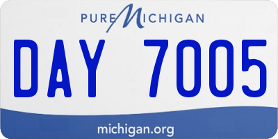 MI license plate DAY7005