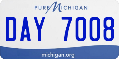 MI license plate DAY7008