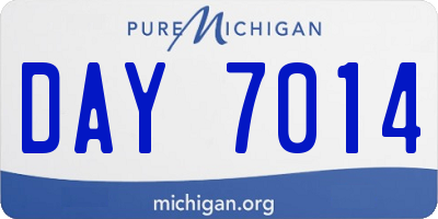 MI license plate DAY7014