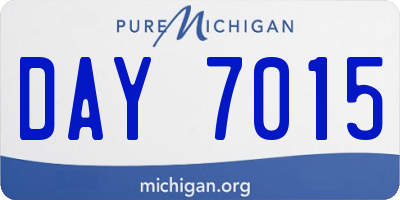 MI license plate DAY7015