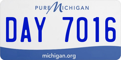 MI license plate DAY7016