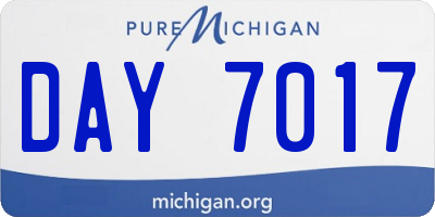MI license plate DAY7017