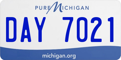 MI license plate DAY7021