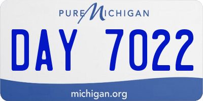 MI license plate DAY7022