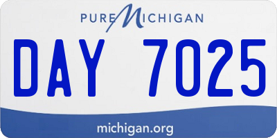 MI license plate DAY7025