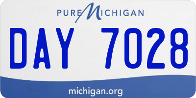 MI license plate DAY7028