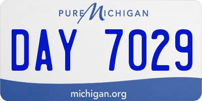 MI license plate DAY7029