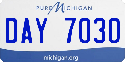 MI license plate DAY7030