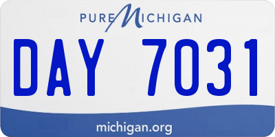 MI license plate DAY7031