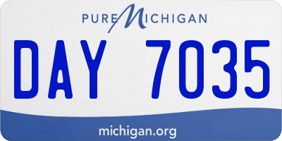 MI license plate DAY7035