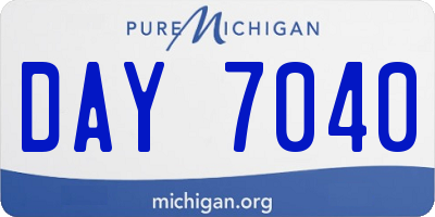 MI license plate DAY7040