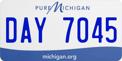MI license plate DAY7045
