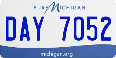 MI license plate DAY7052