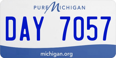 MI license plate DAY7057