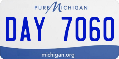 MI license plate DAY7060