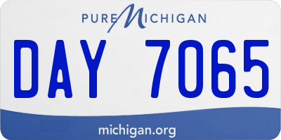 MI license plate DAY7065
