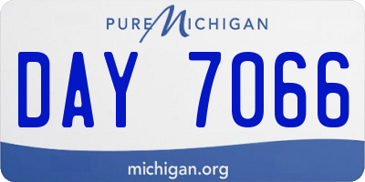 MI license plate DAY7066