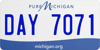 MI license plate DAY7071