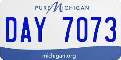 MI license plate DAY7073