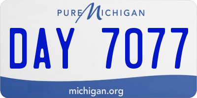 MI license plate DAY7077