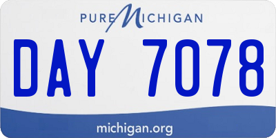 MI license plate DAY7078