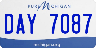 MI license plate DAY7087