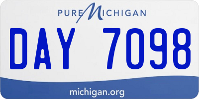 MI license plate DAY7098