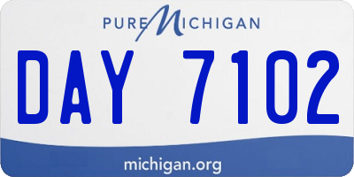 MI license plate DAY7102